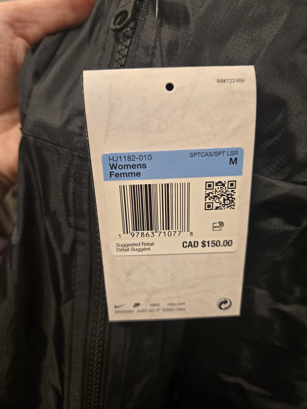 Nike Black Hooded Cropped Windbreaker Jacket - Picture 2 of 3